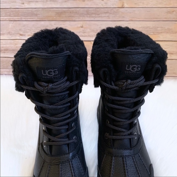 UGG Adirondack III Snow Leopard Black Waterproof Boots - Picture 6 of 10